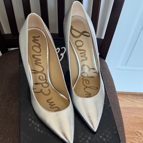 Sam Edelman Shoes - Sam Edelman Metallic Silver Heels